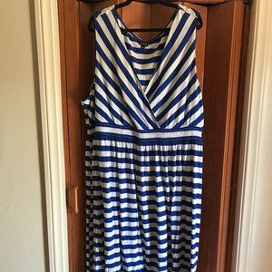 Torrid Blue/White Striped Hi-Low Dress